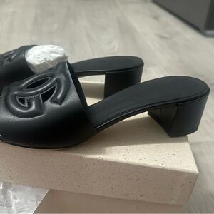 Dolce & Gabbana Black Heeled Slides